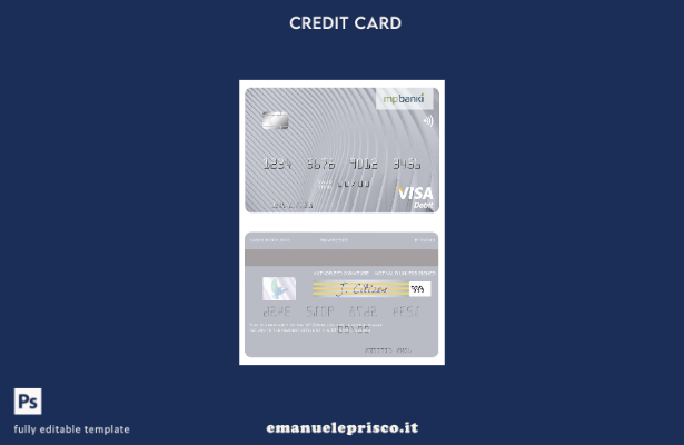 modello di carta di debito visto MP Banki Islanda in stile verificato